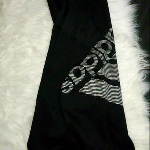 Adidas leggings large black/white graphic logo
